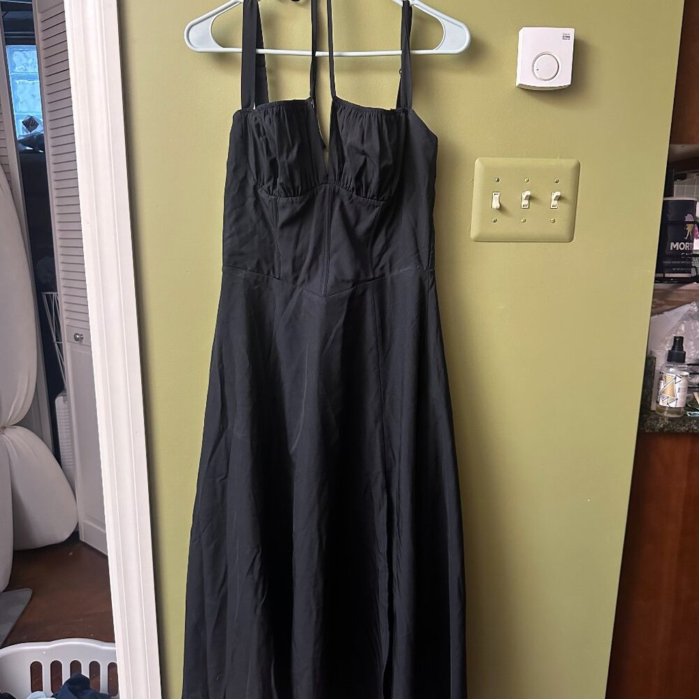 Parthea Corset-style black dress, Size M